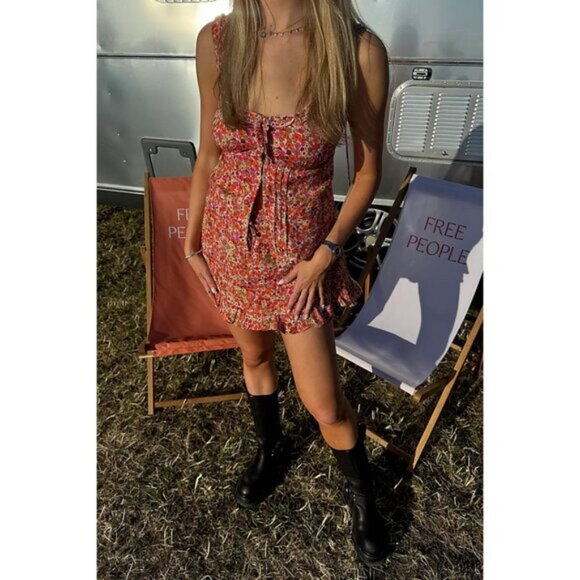 FREE PEOPLE Ellia Printed Set in Spring Blossom Combo Size X-Small NWT - Picture 4 of 16